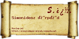 Simonidesz Árpád névjegykártya
