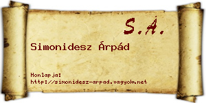 Simonidesz Árpád névjegykártya