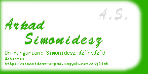 arpad simonidesz business card